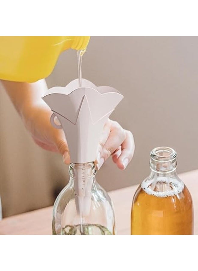 Funnel silicone flower shape folding with supporter, oil dispenser, Liquid Powder Transfer, Water Bottle, small grocery, Oil, Sauce, Water, Juice, Small Food-grains - Image 3